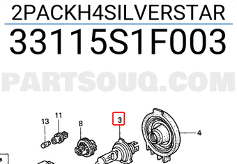Honda 33115S1F003 2PACKH4SILVERSTAR