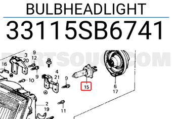 Honda 33115SB6741 BULBHEADLIGHT