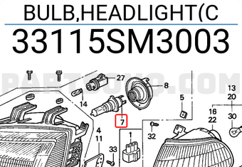 Honda 33115SM3003 BULB,HEADLIGHT(C