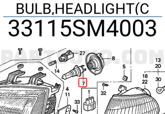 Honda 33115SM4003 BULB,HEADLIGHT(C