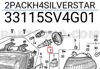 Honda 33115SV4G01 2PACKH4SILVERSTAR
