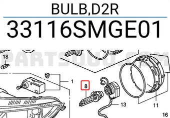 Honda 33116SMGE01 BULB,D2R