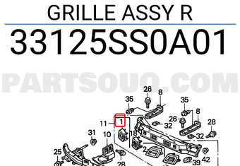 Honda 33125SS0A01 GRILLE ASSY R