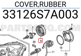 Honda 33126S7A003 COVER,RUBBER