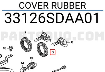 Honda 33126SDAA01 COVER RUBBER