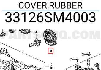 Honda 33126SM4003 COVER,RUBBER
