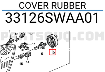 Honda 33126SWAA01 COVER RUBBER