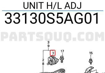 Honda 33130S5AG01 UNIT H/L ADJ