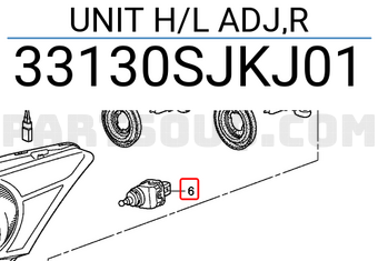Honda 33130SJKJ01 UNIT H/L ADJ,R