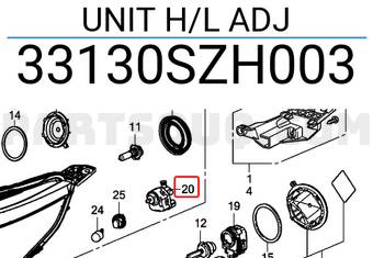 Honda 33130SZH003 UNIT H/L ADJ
