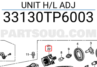 Honda 33130TP6003 UNIT H/L ADJ