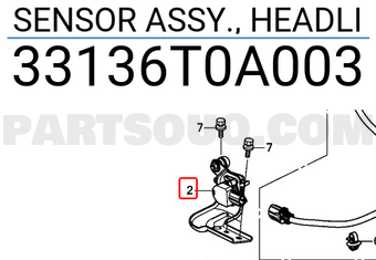 Honda 33136T0A003 SENSOR ASSY., HEADLI