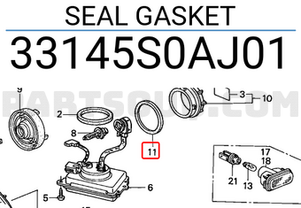 Honda 33145S0AJ01 SEAL GASKET