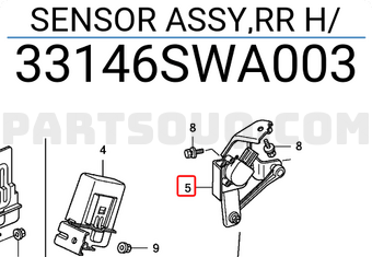 Honda 33146SWA003 SENSOR ASSY,RR H