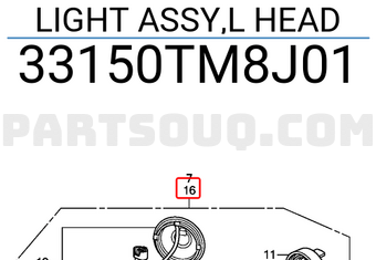 Honda 33150TM8J01 LIGHT ASSY,L HEAD