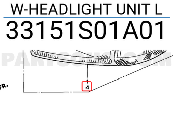 Honda 33151S01A01 W-HEADLIGHT UNIT L