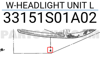 Honda 33151S01A02 W-HEADLIGHT UNIT L