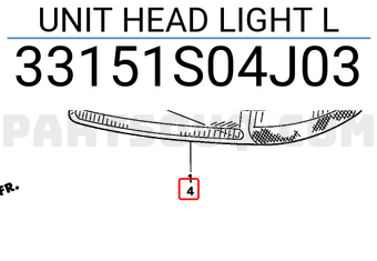 Honda 33151S04J03 UNIT HEAD LIGHT L