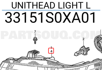 Honda 33151S0XA01 UNITHEAD LIGHT L