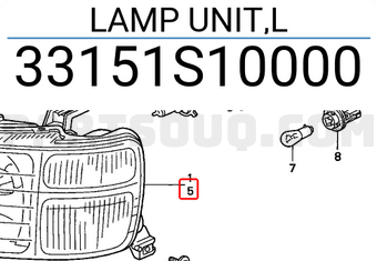 Honda 33151S10000 LAMP UNIT,L