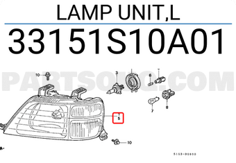 Honda 33151S10A01 LAMP UNIT,L