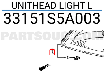 Honda 33151S5A003 UNITHEAD LIGHT L