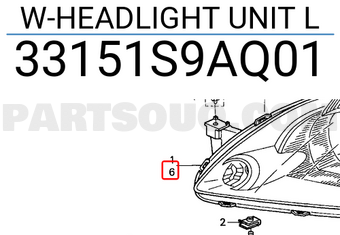 Honda 33151S9AQ01 W-HEADLIGHT UNIT L