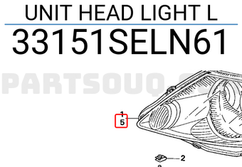 Honda 33151SELN61 UNIT HEAD LIGHT L