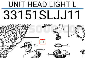 Honda 33151SLJJ11 UNIT HEAD LIGHT L