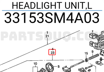Honda 33153SM4A03 HEADLIGHT UNIT,L