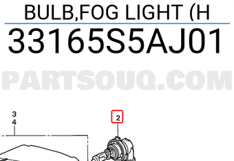 Honda 33165S5AJ01 BULB,FOG LIGHT (H