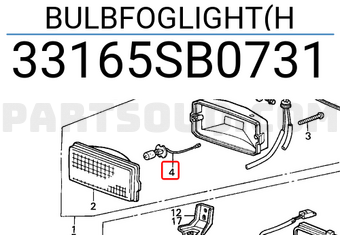 Honda 33165SB0731 BULBFOGLIGHT(H