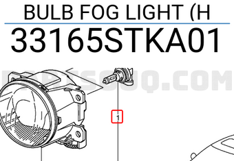 Honda 33165STKA01 BULB FOG LIGHT (H