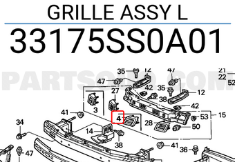 Honda 33175SS0A01 GRILLE ASSY L