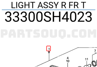 Honda 33300SH4023 LIGHT ASSY R FR T