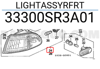 Honda 33300SR3A01 LIGHTASSYRFRT