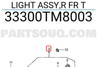 Honda 33300TM8003 LIGHT ASSY,R FR T