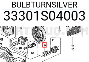 Honda 33301S04003 BULBTURNSILVER