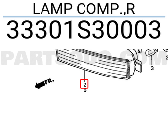 Honda 33301S30003 LAMP COMP.,R