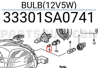 Honda 33301SA0741 BULB(12V5W)