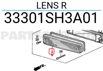 Honda 33301SH3A01 LENS R