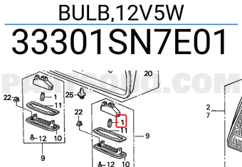 Honda 33301SN7E01 BULB,12V5W