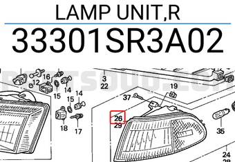 Honda 33301SR3A02 LAMP UNIT,R