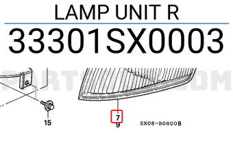 Honda 33301SX0003 LAMP UNIT R