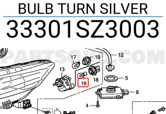 Honda 33301SZ3003 BULB TURN SILVER