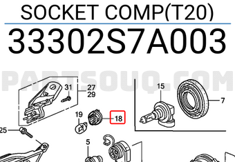 Honda 33302S7A003 SOCKET COMP(T20)