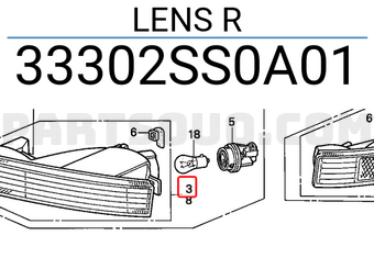 Honda 33302SS0A01 LENS R
