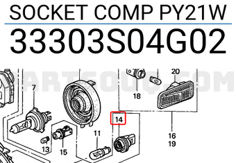 Honda 33303S04G02 SOCKET COMP PY21W