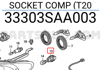 Honda 33303SAA003 SOCKET COMP (T20