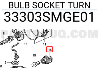 Honda 33303SMGE01 BULB SOCKET TURN